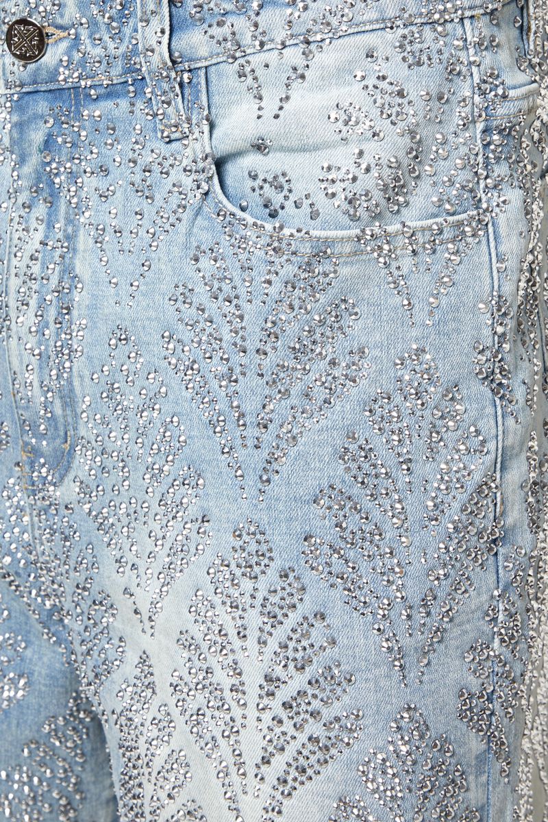 Guapi - Aqua Blue Embellished Denim Jean Shorts V2