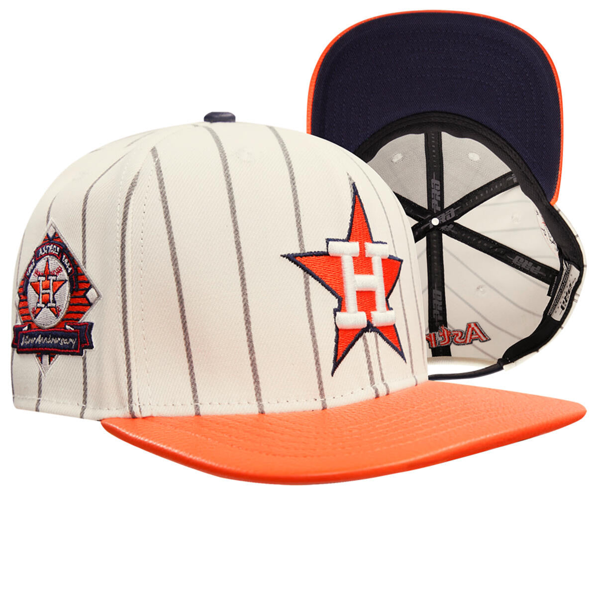 Pro Standard- HOUSTON ASTROS PINSTRIPE Leather Strapback Hat