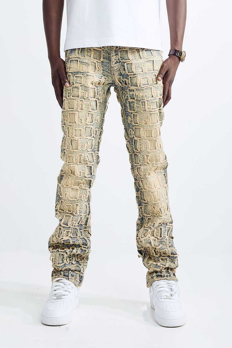 BLCK Light - MEN'S STRAIGHT FIT PATCH WORK JEANS