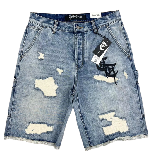 TRNCHS - "JENEEN" Blue Wash Denim Jean Short